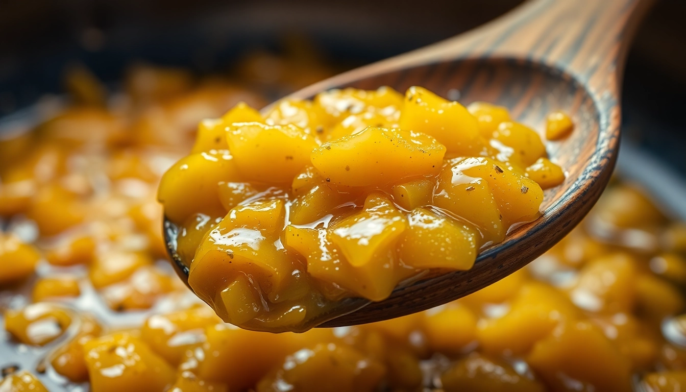High-quality sauteed garlic paste served on rustic spoon for culinary use